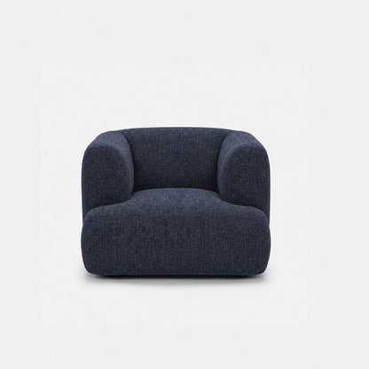 Petra single seater fabric sofa in Wandy Indigo 8081, navy blue chenille