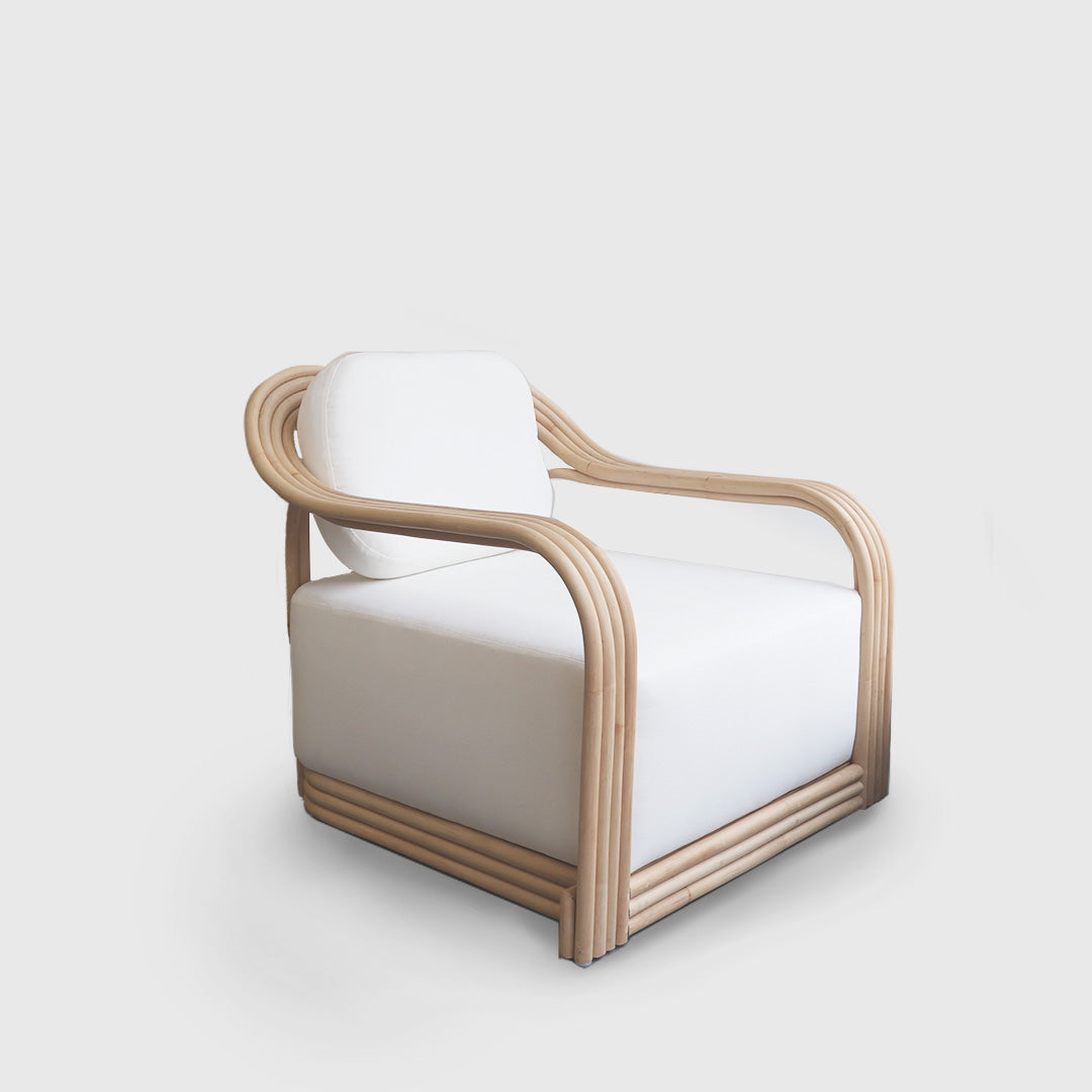 Rasmus Rattan Curved Arms Lounge Chair