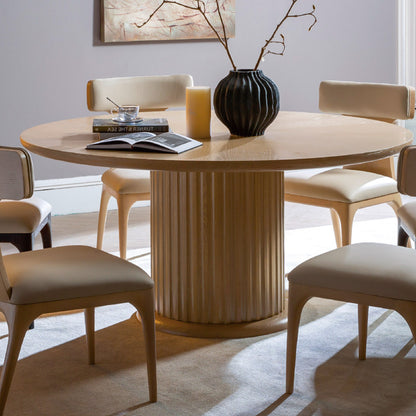 Eira White Oak Round Table Set