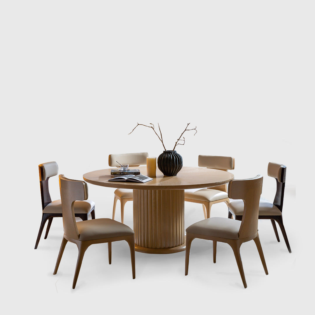 Eira White Oak Round Table Set