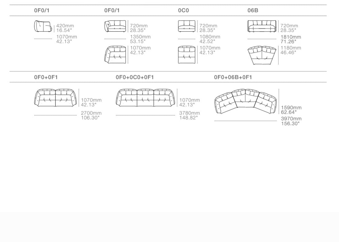 Saga Modern Stationary Sofa