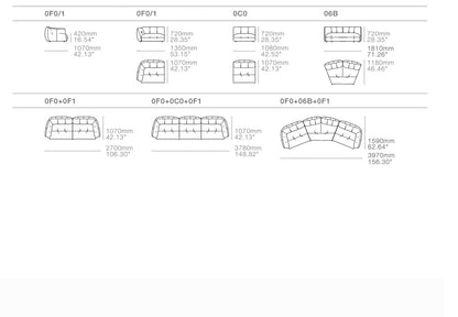 Saga Modern Stationary Sofa