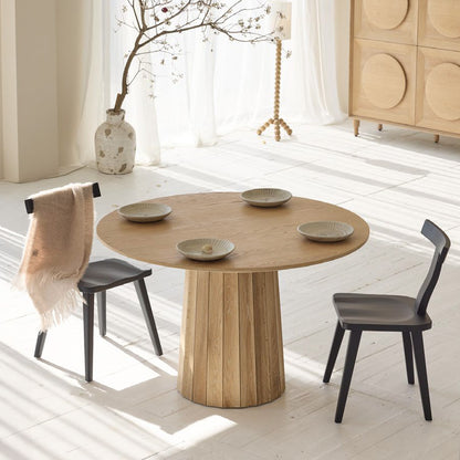 Solace Solid Oak Round Dining Table Set