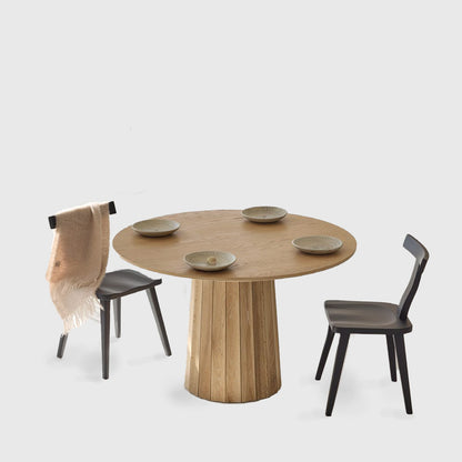 Solace Solid Oak Round Dining Table Set