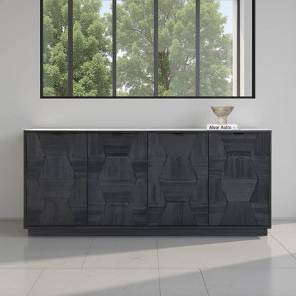 Black Brushed Pine Sideboard