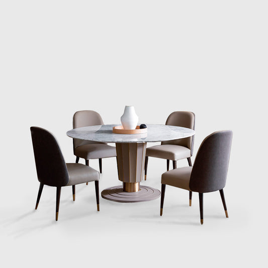 Valencia Marble Round Dining Set