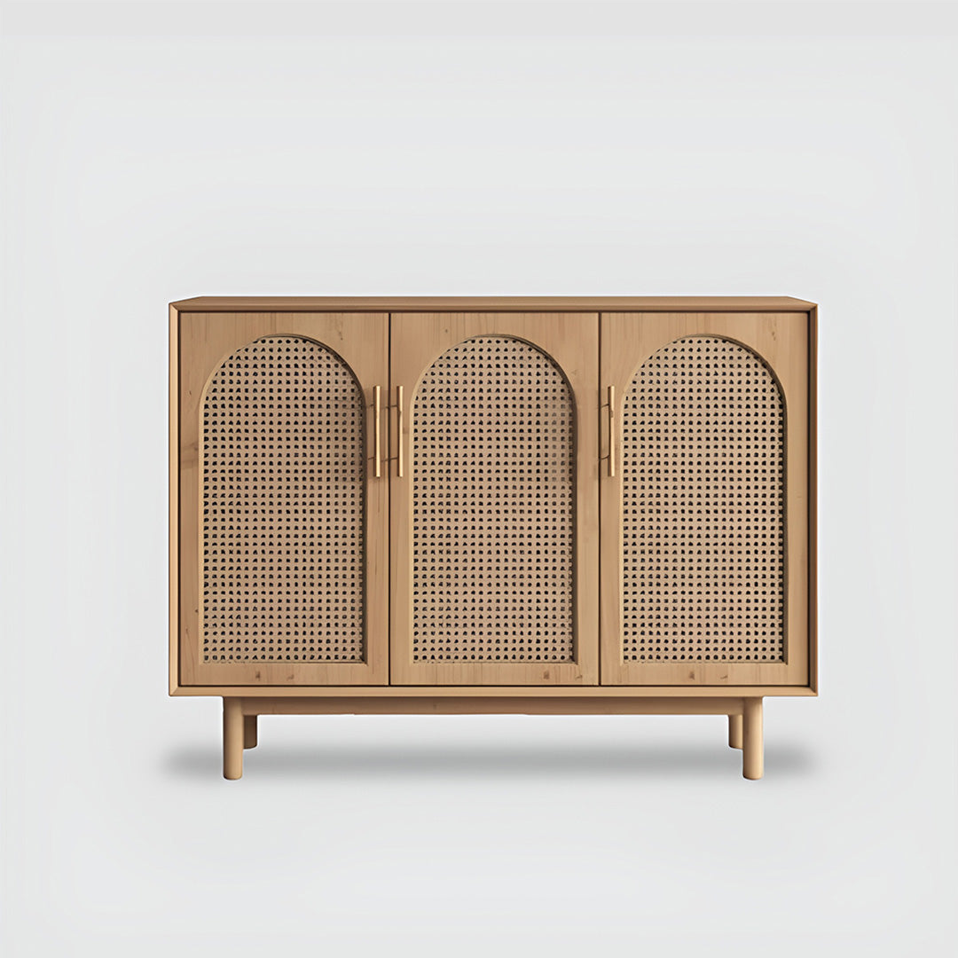 Viggo Solid Wood Rattan Cabinet