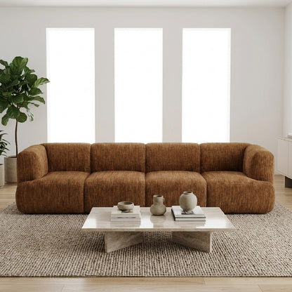 Petra Mustard Modular Four-Piece Sofa
